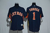 Houston Astros #1 Carlos Correa Navy Blue New Cool Base Stitched Jersey,baseball caps,new era cap wholesale,wholesale hats