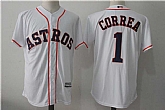 Houston Astros #1 Carlos Correa White New Cool Base Stitched Jersey,baseball caps,new era cap wholesale,wholesale hats