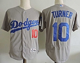 Los Angeles Dodgers #10 Justin Turner Gray Flexbase Stitched Jersey,baseball caps,new era cap wholesale,wholesale hats