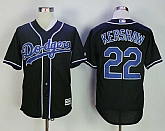 Los Angeles Dodgers #22 Clayton Kershaw Charcoal Cool Base Jersey,baseball caps,new era cap wholesale,wholesale hats