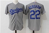 Los Angeles Dodgers #22 Clayton Kershaw Gray Cool Base Jersey,baseball caps,new era cap wholesale,wholesale hats