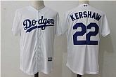 Los Angeles Dodgers #22 Clayton Kershaw White Cool Base Jersey,baseball caps,new era cap wholesale,wholesale hats