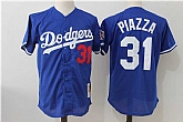 Los Angeles Dodgers #31 Mike Piazza Blue Mitchell And Ness Throwback Jersey,baseball caps,new era cap wholesale,wholesale hats