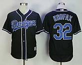 Los Angeles Dodgers #32 Sandy Koufax Charcoal Cool Base Jersey,baseball caps,new era cap wholesale,wholesale hats