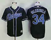 Los Angeles Dodgers #34 Fernando Valenzuela Black Cool Base Jersey,baseball caps,new era cap wholesale,wholesale hats