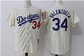 Los Angeles Dodgers #34 Fernando Valenzuela Cream Cooperstown Collection Jersey,baseball caps,new era cap wholesale,wholesale hats