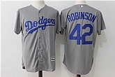 Los Angeles Dodgers #42 Jackie Robinson Gray Cool Base Jersey,baseball caps,new era cap wholesale,wholesale hats