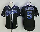Los Angeles Dodgers #5 Corey Seager Charcoal Cool Base Jersey,baseball caps,new era cap wholesale,wholesale hats