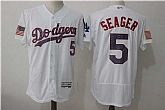 Los Angeles Dodgers #5 Corey Seager White 2017 Stars & Stripes Flexbase Player Jersey,baseball caps,new era cap wholesale,wholesale hats