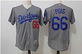 Los Angeles Dodgers #66 Yasiel Puig Gray Flexbase Jersey,baseball caps,new era cap wholesale,wholesale hats