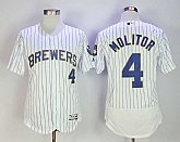 Milwaukee Brewers #4 Paul Molitor White Flexbase Jersey,baseball caps,new era cap wholesale,wholesale hats