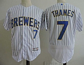 Milwaukee Brewers #7 Eric Thames White Flexbase Jersey,baseball caps,new era cap wholesale,wholesale hats