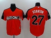 National League #27 Giancarlo Stanton Orange 2017 MLB All Star Game Home Run Derby Player Jersey,baseball caps,new era cap wholesale,wholesale hats