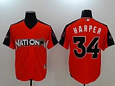 National League #34 Bryce Harper Orange 2017 MLB All-Star Game Home Run Derby Player Jersey,baseball caps,new era cap wholesale,wholesale hats