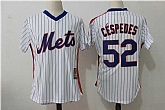 New York Mets #52 Yoenis Cespedes Mitchell And Ness Throwback White Stitched Jersey,baseball caps,new era cap wholesale,wholesale hats