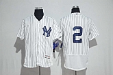 New York Yankees #2 Derek Jeter (No Name) White Flexbase Stitched Jersey,baseball caps,new era cap wholesale,wholesale hats