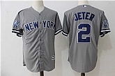 New York Yankees #2 Derek Jeter With Patch Gray New Cool Base Stitched Jersey,baseball caps,new era cap wholesale,wholesale hats