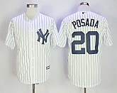 New York Yankees #20 Jorge Posada White New Cool Base Stitched Jersey,baseball caps,new era cap wholesale,wholesale hats