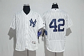 New York Yankees #42 Mariano Rivera (No Name) White Flexbase Stitched Jersey,baseball caps,new era cap wholesale,wholesale hats
