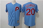 Philadelphia Phillies #20 Mike Schmidt Blue Mitchell And Ness Throwback Stitched Jersey,baseball caps,new era cap wholesale,wholesale hats