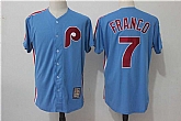 Philadelphia Phillies #7 Maikel Franco Blue Mitchell And Ness Throwback Stitched Jersey,baseball caps,new era cap wholesale,wholesale hats