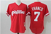 Philadelphia Phillies #7 Maikel Franco Red Mitchell And Ness Throwback Pullover Stitched Jersey,baseball caps,new era cap wholesale,wholesale hats