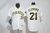 Pittsburgh Pirates #21 Roberto Clemente White New Cool Base Stitched MLB Jersey,baseball caps,new era cap wholesale,wholesale hats