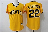 Pittsburgh Pirates #22 Andrew McCutchen Yellow Mitchell And Ness Throwback Pullover Stitched Jersey,baseball caps,new era cap wholesale,wholesale hats
