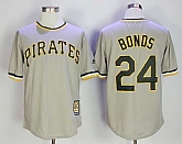 Pittsburgh Pirates #24 Barry Bonds Gray Cooperstown Collection Cool Base Jersey,baseball caps,new era cap wholesale,wholesale hats