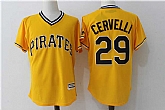 Pittsburgh Pirates #29 Francisco Cervelli Yellow Mitchell And Ness Throwback Pullover Stitched Jersey,baseball caps,new era cap wholesale,wholesale hats