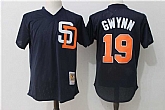 San Diego Padres #19 Tony Gwynn Mitchell And Ness Navy Blue Throwback Stitched MLB Jersey,baseball caps,new era cap wholesale,wholesale hats