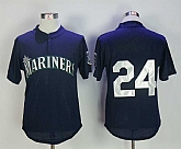Seattle Mariners #24 Ken Griffey Jr. Navy BP Throwback Jersey,baseball caps,new era cap wholesale,wholesale hats