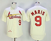 St. Louis Cardinals #9 Roger Maris Cream 1967 Mitchell & Ness Throwback Jersey,baseball caps,new era cap wholesale,wholesale hats