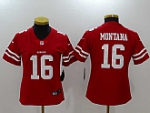 Women Limited Nike San Francisco 49ers #16 Joe Montana Red Vapor Untouchable Player Jersey,baseball caps,new era cap wholesale,wholesale hats