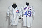Youth Chicago Cubs #49 Jake Arrieta White New Cool Base Jersey,baseball caps,new era cap wholesale,wholesale hats