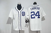 Youth Detroit Tigers #24 Miguel Cabera White New Cool Base Jersey