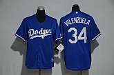 Youth Los Angeles Dodgers #34 Fernando Valenzuela Blue New Cool Base Jersey,baseball caps,new era cap wholesale,wholesale hats