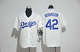 Youth Los Angeles Dodgers #42 Jackie Robinson White New Cool Base Jersey,baseball caps,new era cap wholesale,wholesale hats