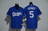 Youth Los Angeles Dodgers #5 Corey Seager Blue New Cool Base Jersey,baseball caps,new era cap wholesale,wholesale hats