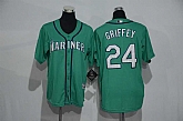 Youth Seattle Mariners #24 Ken Griffey Jr. Green New Cool Base Jersey,baseball caps,new era cap wholesale,wholesale hats