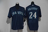 Youth Seattle Mariners #24 Ken Griffey Jr. Navy New Cool Base Jersey