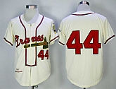 Atlanta Braves #44 Hank Aaron Cream 1957 Mitchell & Ness Stitched Jerseys,baseball caps,new era cap wholesale,wholesale hats