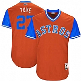 Houston Astros #27 Jose Altuve Tuve Majestic Orange 2017 Players Weekend Jersey,baseball caps,new era cap wholesale,wholesale hats