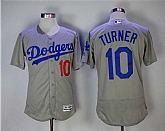 Los Angeles Dodgers #10 Justin Turner Gray Flexbase Stitched Jerseys,baseball caps,new era cap wholesale,wholesale hats