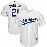 Los Angeles Dodgers #21 Yu Darvish White New Cool Base Stitched Jerseys,baseball caps,new era cap wholesale,wholesale hats