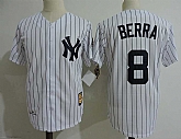 New York Yankees #8 Yogi Berra White Mitchell And Ness Throwback Stitched Jerseys,baseball caps,new era cap wholesale,wholesale hats