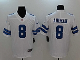 Nike Dallas Cowboys #8 Troy Aikman White Vapor Untouchable Player Limited Jersey,baseball caps,new era cap wholesale,wholesale hats