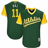 Oakland Athletics #11 Rajai Davis Raj Majestic Green 2017 Players Weekend Jersey,baseball caps,new era cap wholesale,wholesale hats