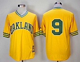 Oakland Athletics #9 Reggie Jackson Yellow 1981 Mitchell & Ness Stitched Jerseys,baseball caps,new era cap wholesale,wholesale hats