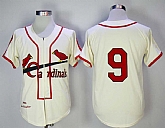 St. Louis Cardinals #9 Roger Maris Cream 1946 Mitchell & Ness Stitched Jerseys,baseball caps,new era cap wholesale,wholesale hats